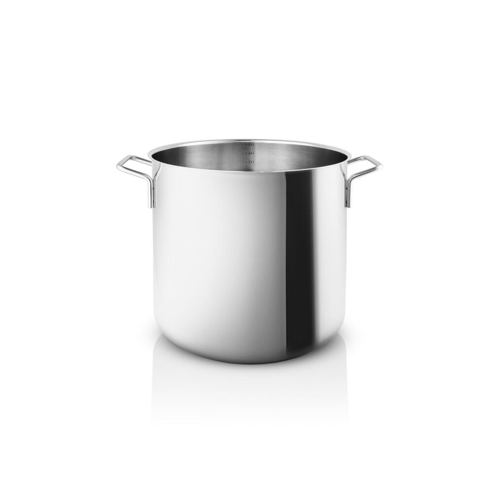 Eva Trio Stainless Steel Topf, Kochtopf, Induktionsgeeignet, Aluminium, Edelstahl, Polished Steel, 15 L, 302415