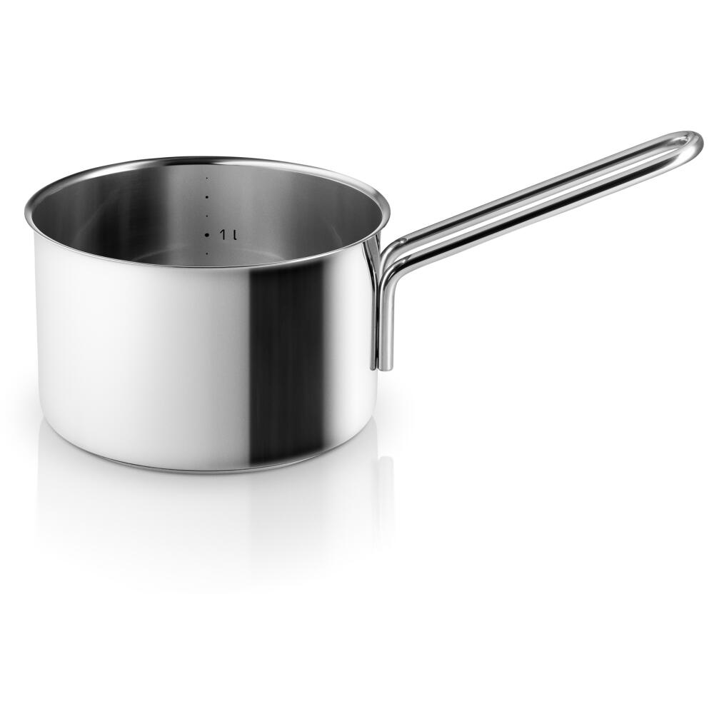 Eva Trio Stainless Steel Kasserolle, Kochtopf, Induktionsgeeignet, Aluminium, Edelstahl, Polished Steel, 1.8 L, 302418