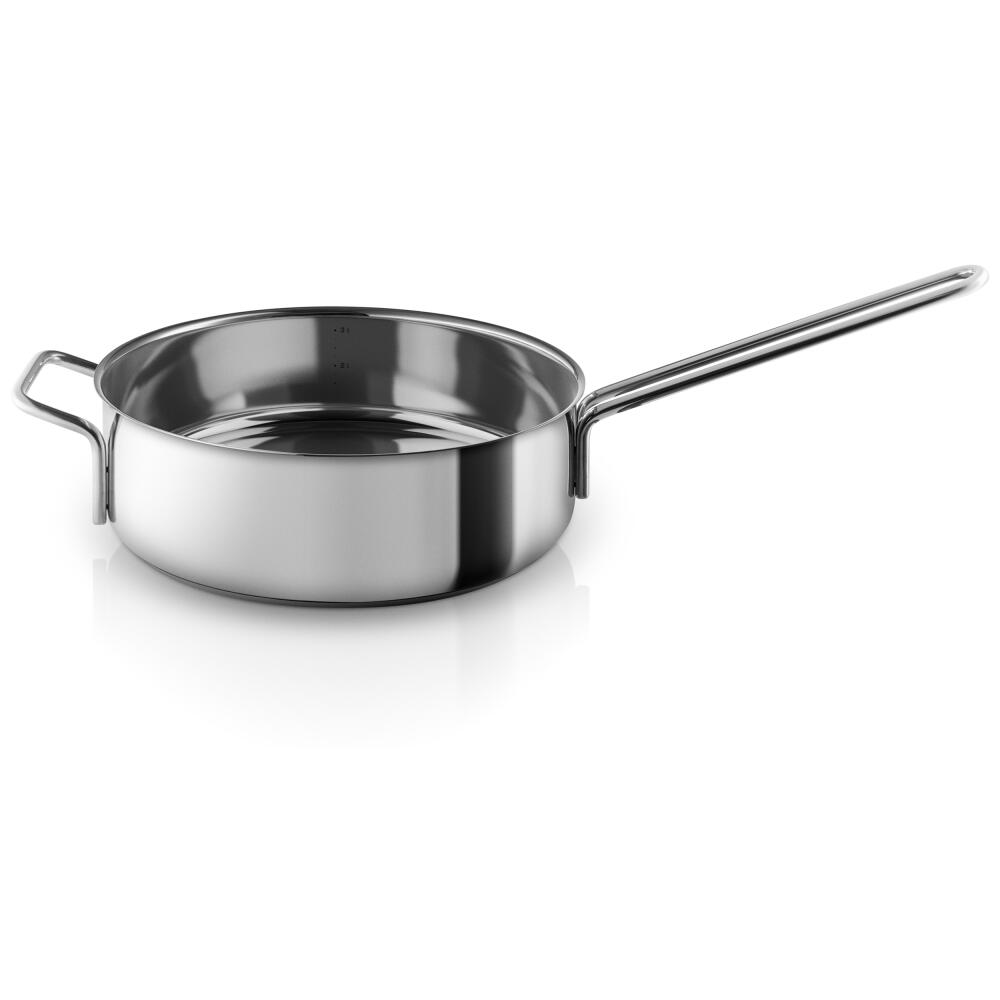 Eva Trio Stainless Steel Sauteuse, Kochtopf, Induktionsgeeignet, Aluminium, Edelstahl, Polished Steel, 24 cm, 302424