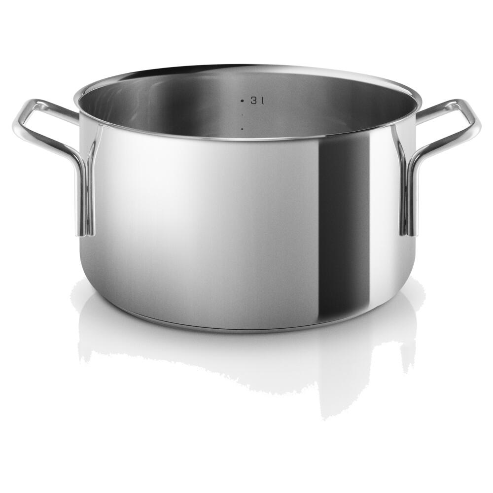 Eva Trio Stainless Steel Topf, Kochtopf, Induktionsgeeignet, Aluminium, Edelstahl, Polished Steel, 3.6 L, 302436