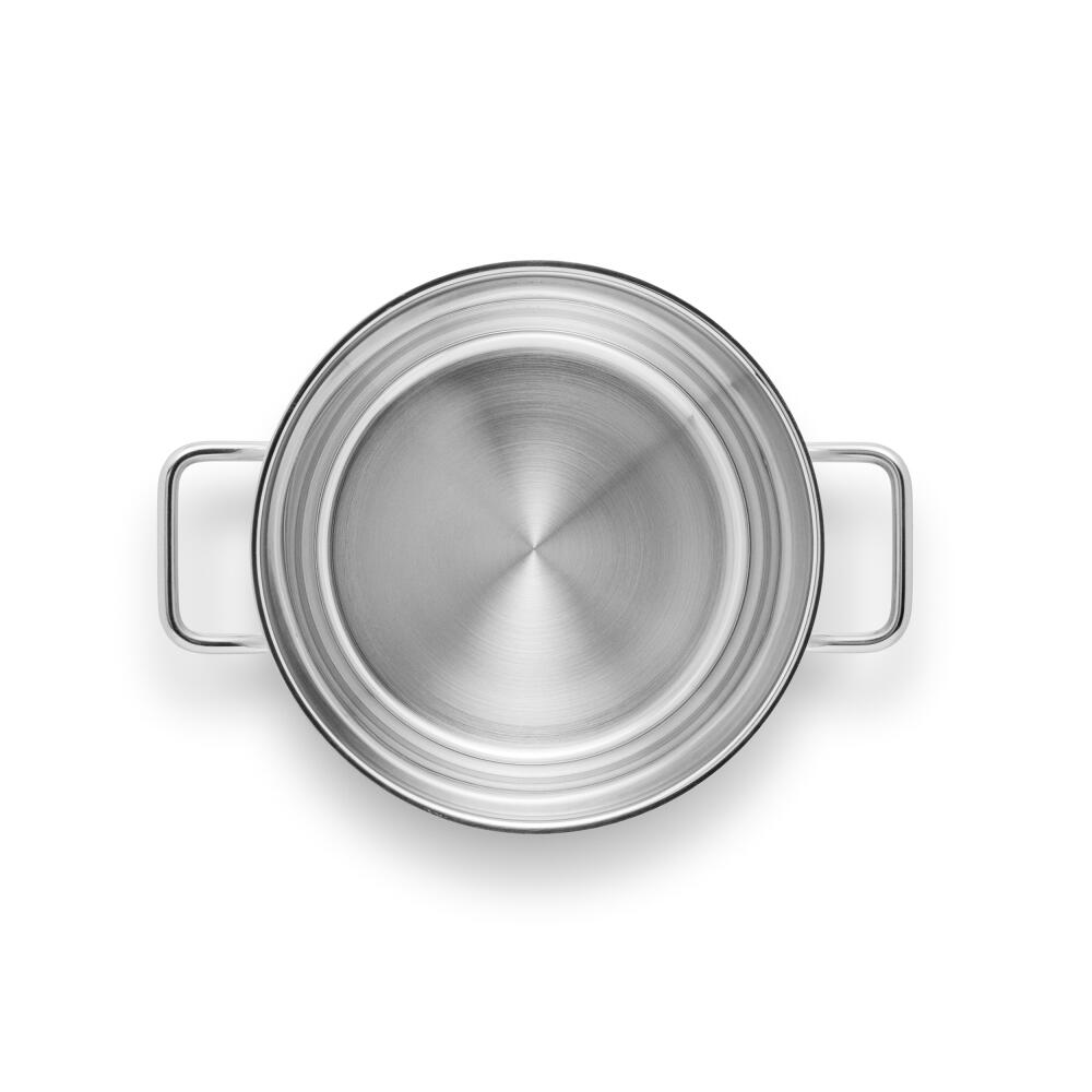 Eva Trio Stainless Steel Topf, Kochtopf, Induktionsgeeignet, Aluminium, Edelstahl, Polished Steel, 4.8 L, 302448