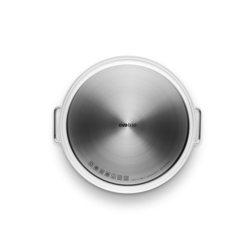 Eva Trio Stainless Steel Topf, Kochtopf, Induktionsgeeignet, Aluminium, Edelstahl, Polished Steel, 9 L, 302490