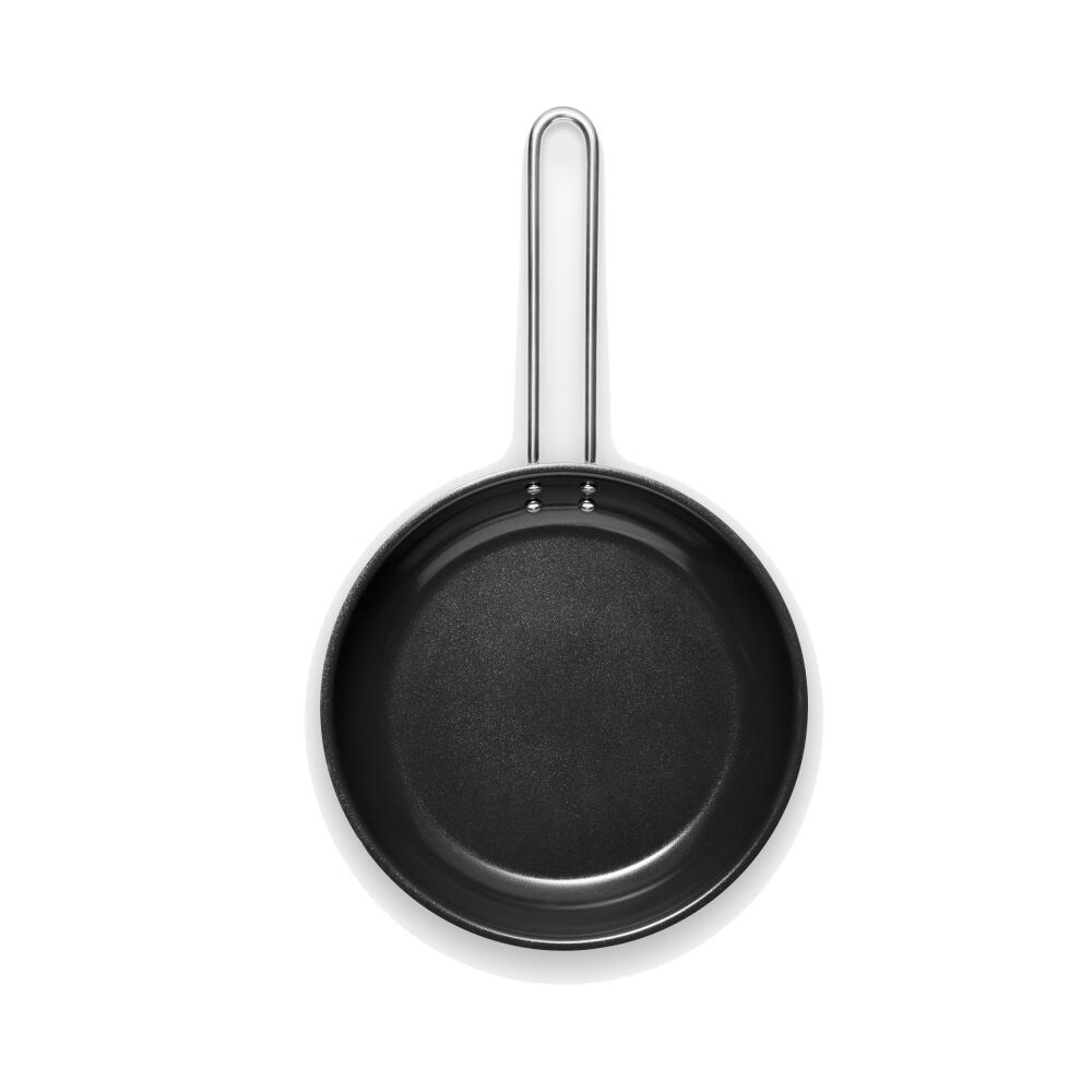 Eva Trio Stainless Steel Bratpfanne, Pfanne, Keramikbeschichtung, Induktionsgeeignet, Aluminium, Edelstahl, Polished Steel, 20 cm, 302510