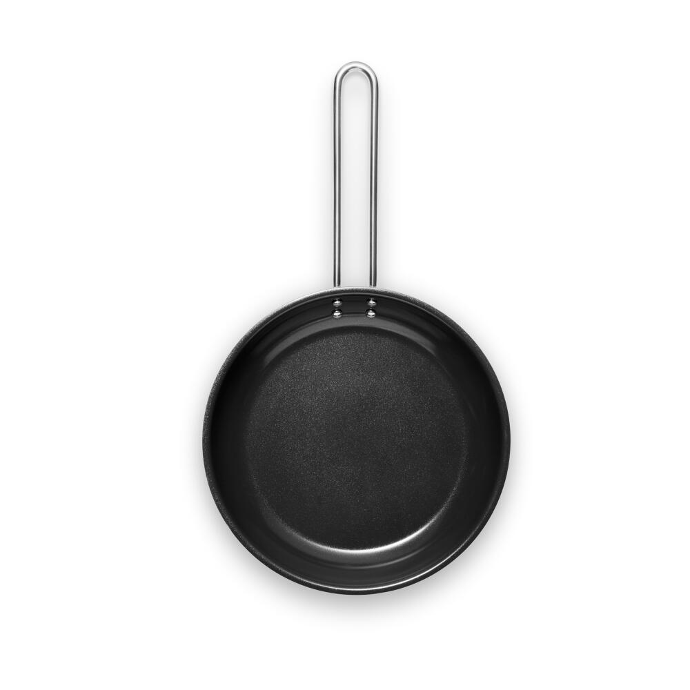 Eva Trio Stainless Steel Bratpfanne, Pfanne, Keramikbeschichtung, Induktionsgeeignet, Aluminium, Edelstahl, Polished Steel, 24 cm, 302511