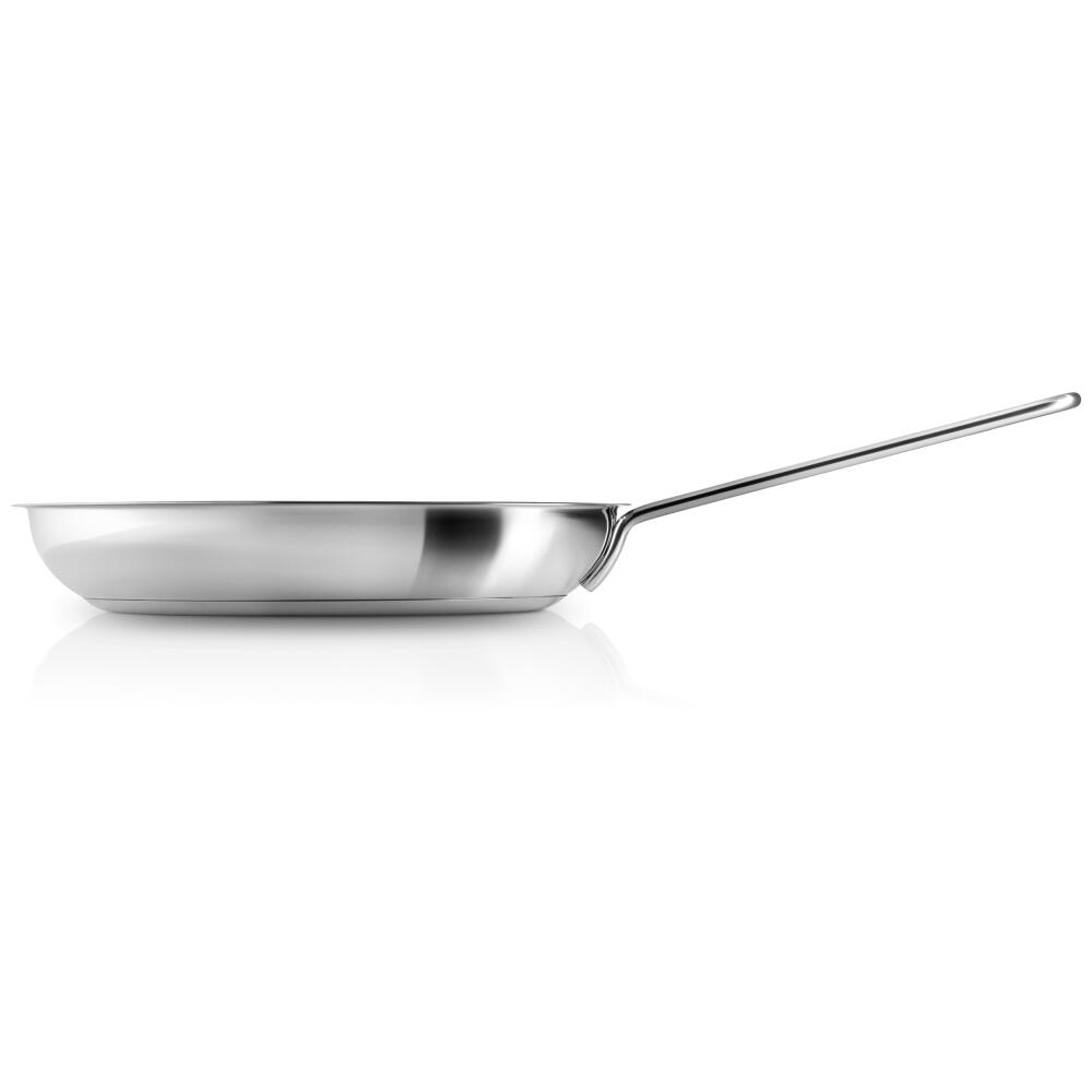 Eva Trio Stainless Steel Bratpfanne, Pfanne, Keramikbeschichtung, Induktionsgeeignet, Aluminium, Edelstahl, Polished Steel, 28 cm, 302512