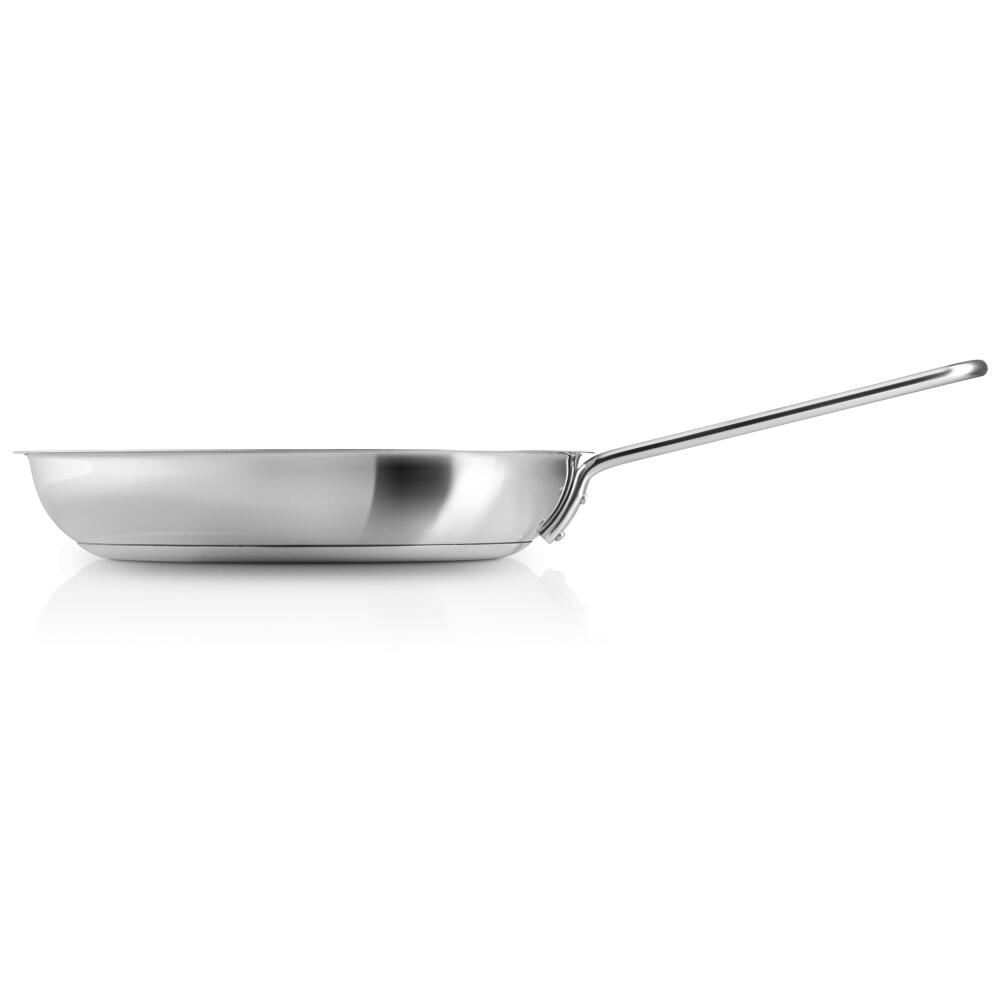 Eva Trio Stainless Steel Bratpfanne, Pfanne, Induktionsgeeignet, Aluminium, Edelstahl, Polished Steel, 24 cm, 302724