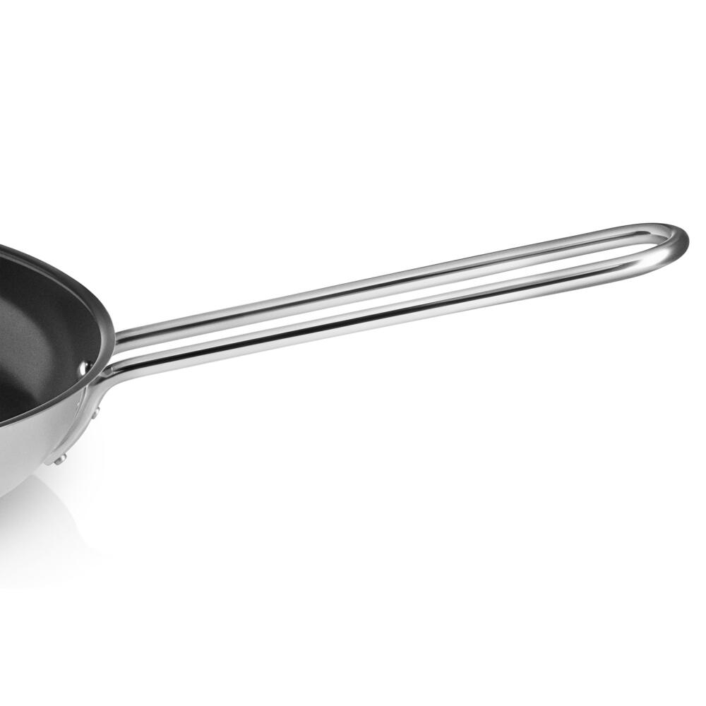 Eva Trio Stainless Steel Bratpfanne, Pfanne, Induktionsgeeignet, Aluminium, Edelstahl, Polished Steel, 28 cm, 302728