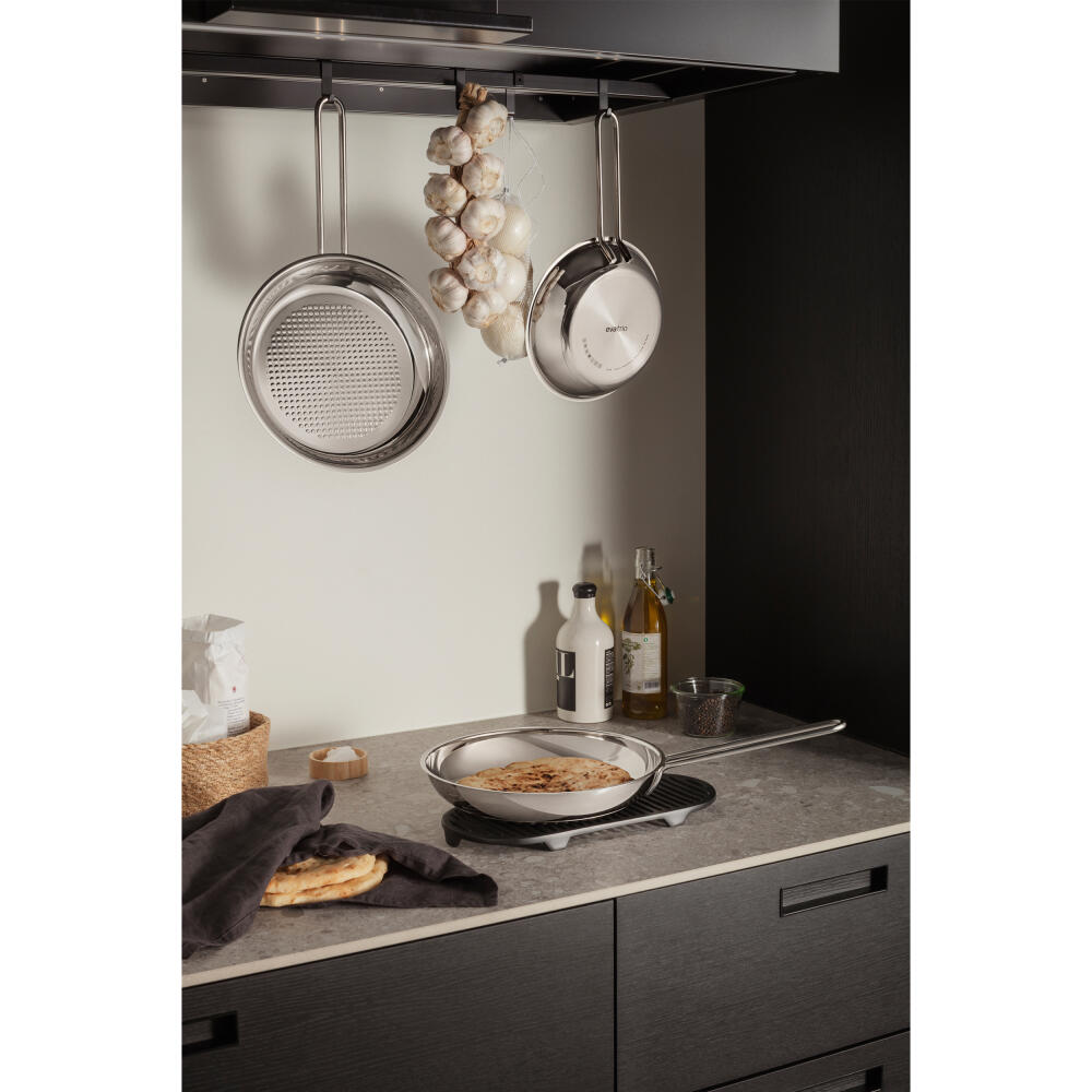 Eva Trio Stainless Steel Bratpfanne Honeycomb, Pfanne, Induktionsgeeignet, Aluminium, Edelstahl, Polished Steel, 24 cm, 303324