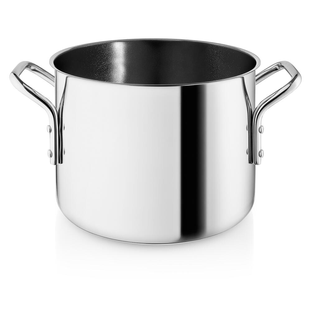Eva Trio Stainless Steel Topf, Kochtopf, Induktionsgeeignet, Aluminium, Edelstahl, Keramik Beschichtung, Polished Steel, 2.2 L, 312422
