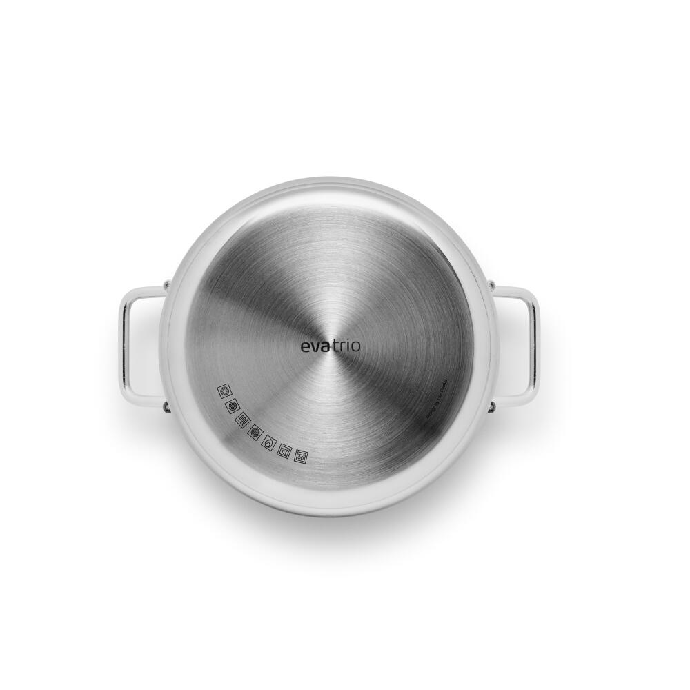 Eva Trio Stainless Steel Topf, Kochtopf, Induktionsgeeignet, Aluminium, Edelstahl, Keramik Beschichtung, Polished Steel, 3.6 L, 312436