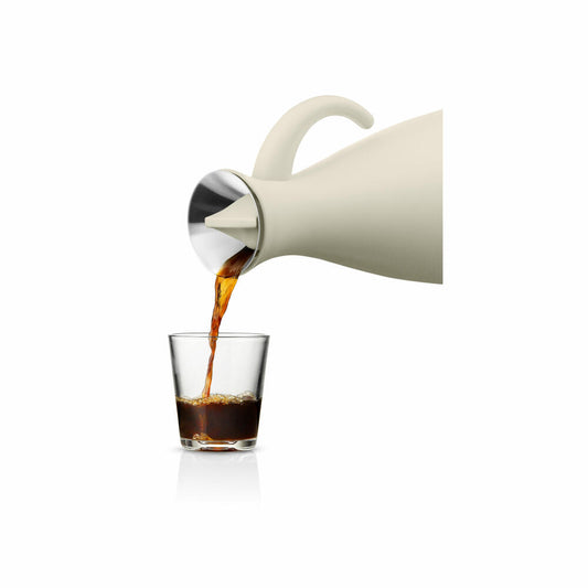 Eva Solo Isolierkanne Coconut, Thermokanne, Edelstahl, Glas, Beige, 1 L, 502889
