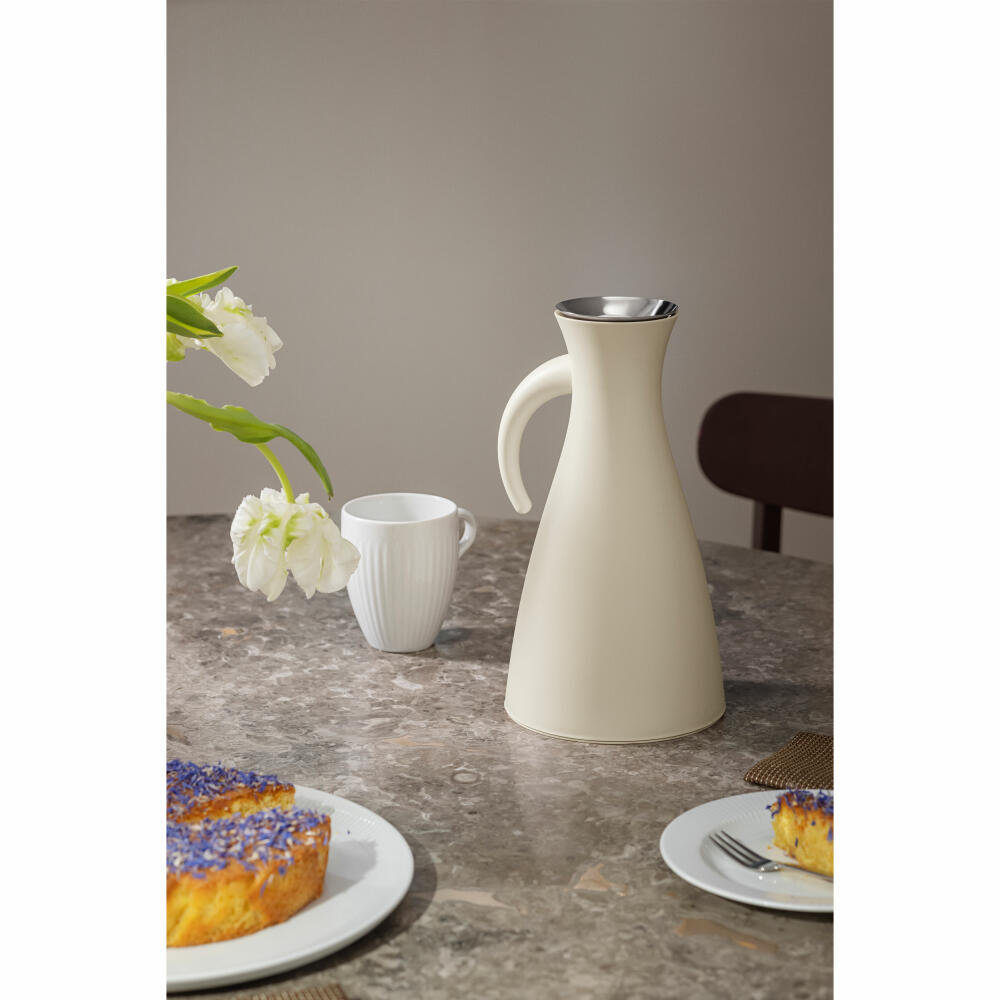 Eva Solo Isolierkanne Coconut, Thermokanne, Edelstahl, Glas, Beige, 1 L, 502889