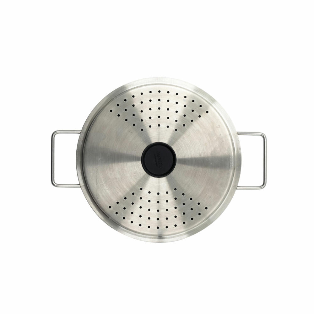 Eva Solo Abgießdeckel, Topfdeckel, Edelstahl, Schwarz, Silberfarben, 20 cm, 303020