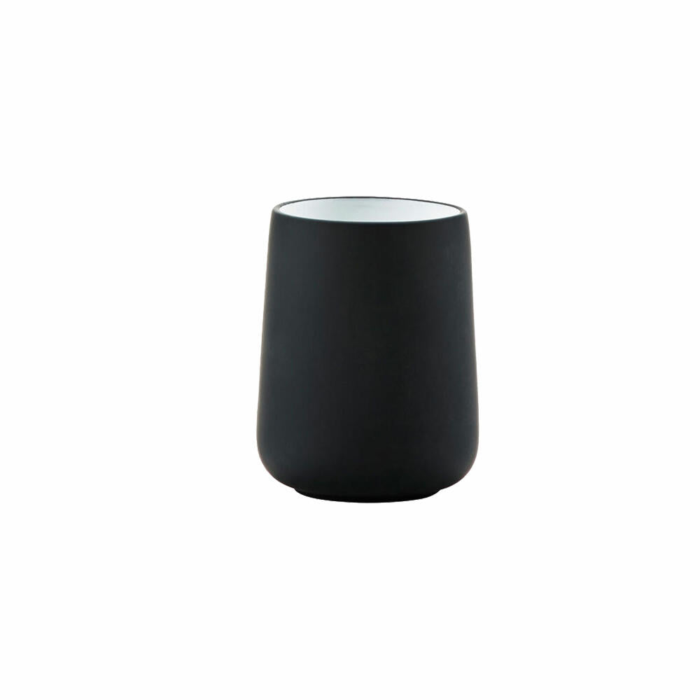 Zone Denmark Zahnbürstenbecher Nova, Zahnputzbecher, Porzellan, Black, H 10 cm, 330098