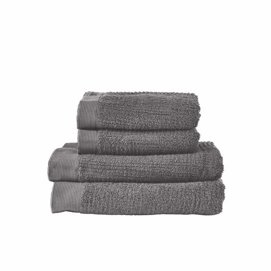 Zone Denmark Handtuch Classic 4er Set Grey, 100% Baumwolle, Grau, 50 x 100 / 70 x 140 cm, 330541