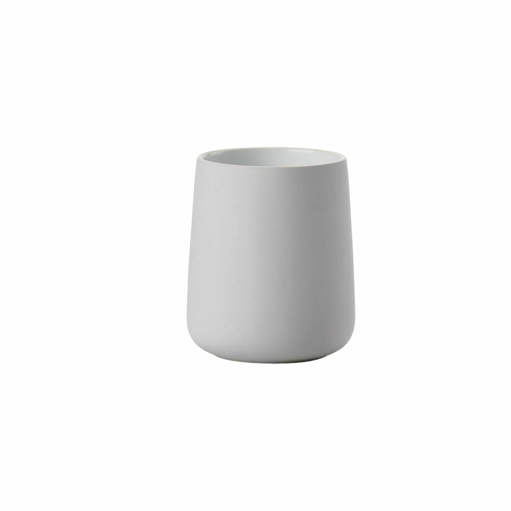 Zone Denmark Zahnbürstenbecher Nova, Zahnputzbecher, Porzellan, Soft Grey, H 11 cm, 331213