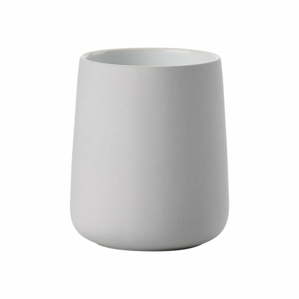 Zone Denmark Zahnbürstenbecher Nova, Zahnputzbecher, Porzellan, Soft Grey, H 11 cm, 331213