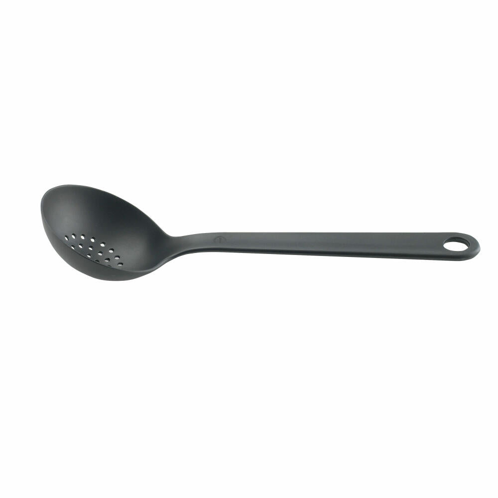 Eva Solo Schöpflöffel mit Löchern, Schöpfkelle, Suppenkelle, Kelle, Schaumkelle, Suppenlöffel, Schwarz, Kunststoff, 28 cm, 118611