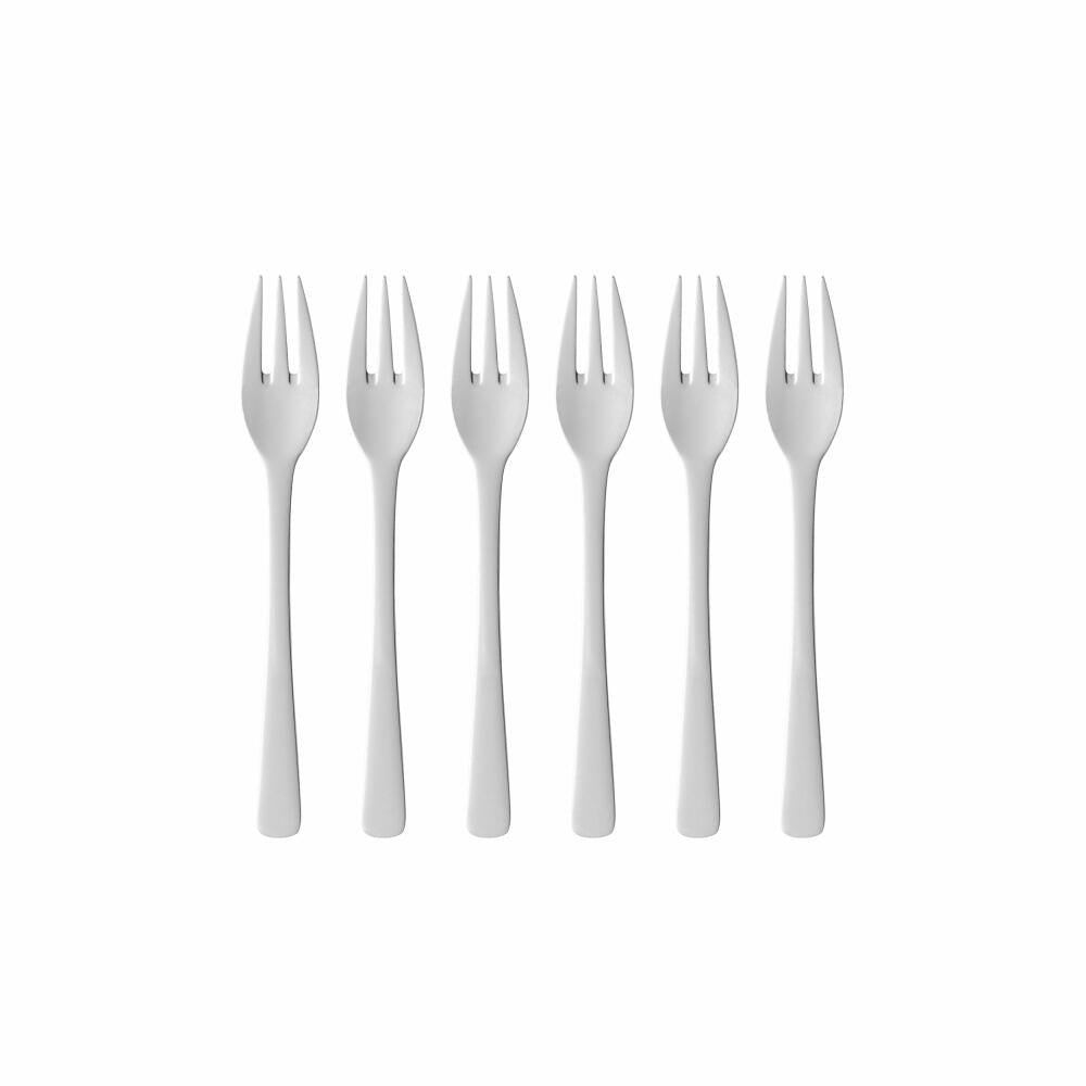 Gense Kuchengabel Steel Line 6er Set, Besteck, Gabeln, 18/8 Edelstahl, 16 cm, 20540