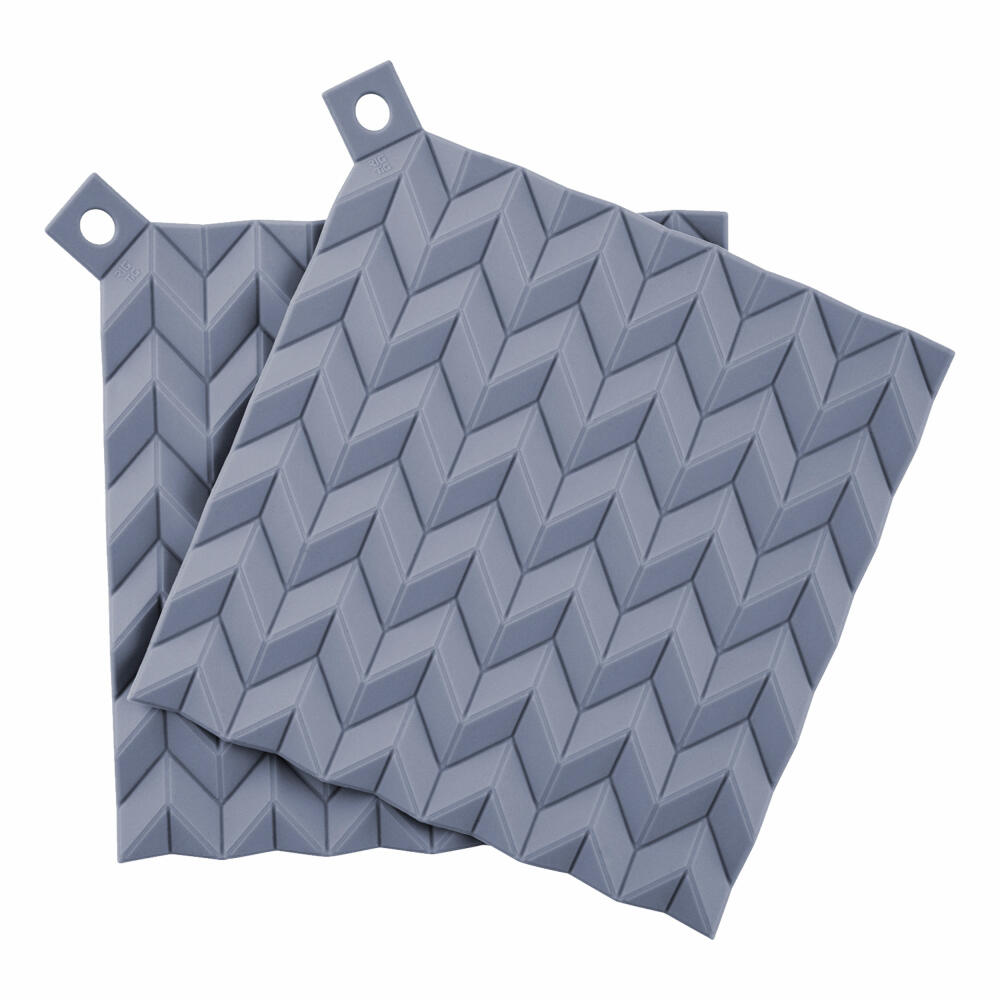 Rig-Tig HOLD-ON Potholder Dark Blue, set of 2, coaster, trivet, silicone, blue, 20 x 25 cm, Z00208-4