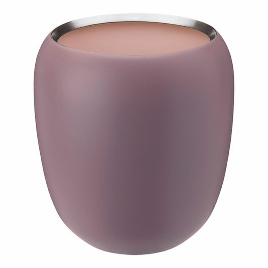 Stelton Vase Ora Small, decorative vase, flower vase, stainless steel powder-coated, Dusty Rose, Powder, 17 cm, 108-1