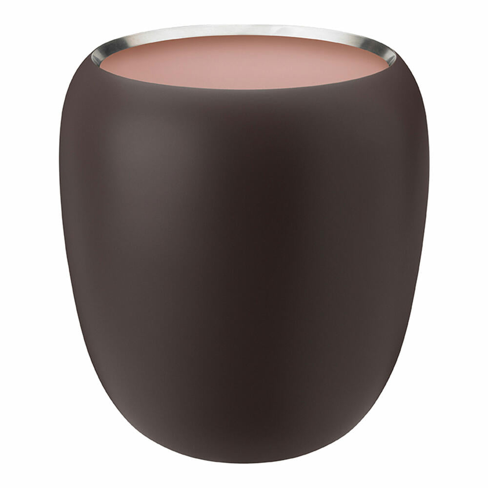 Stelton Vase Ora Large, decorative vase, flower vase, stainless steel powder-coated, Dark Powder, Powder, 20 cm, 109-1