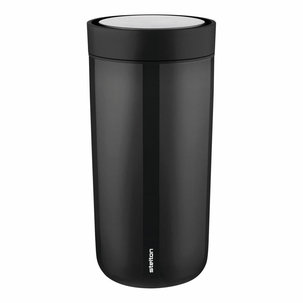 Stelton To Go Click Trinkbecher black, To-Go-Becher, Becher, Stahl, Kunststoff, Schwarz, 400 ml, 685-1