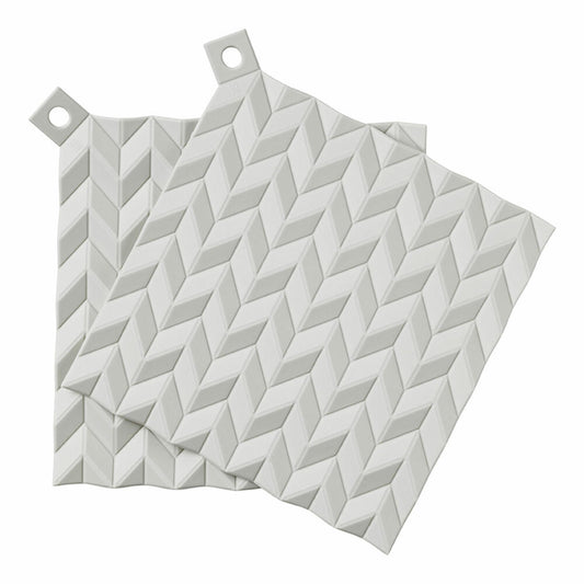 Rig-Tig Hold-On Pot Holder Set, 2 Pieces, Trivet, Silicone, Light Grey, 20.5 x 20.5 cm, Z00208-8