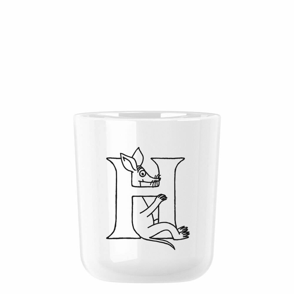 Rig-Tig Mug Moomin ABC - H, Mug with Letter, Plastic, White, 200 ml, Z00706-H
