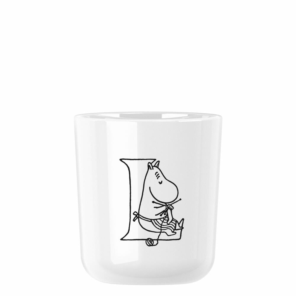 Rig-Tig Tasse Moomin ABC - L, Becher mit Buchstabe, Kunststoff, Weiß, 200 ml, Z00706-L