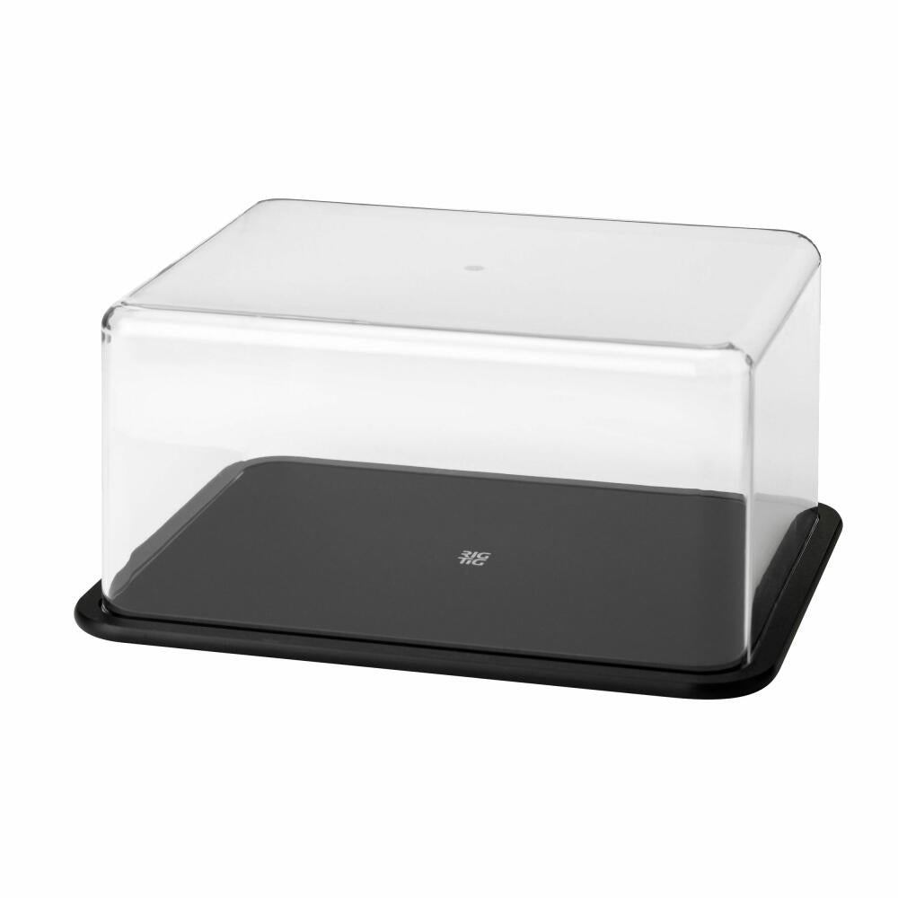 Rig-Tig Cheese Box Contain-It, Cheese Storage with Serving Board, Acrylic, Wood Fiber, Black, 23.5 x 19.3 cm, Z00277