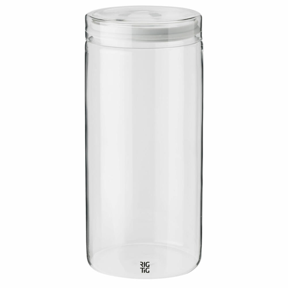 Rig-TIg storage jar Store-It, storage jar, storage container, borosilicate glass, light grey, 1.5 L, Z00232-1