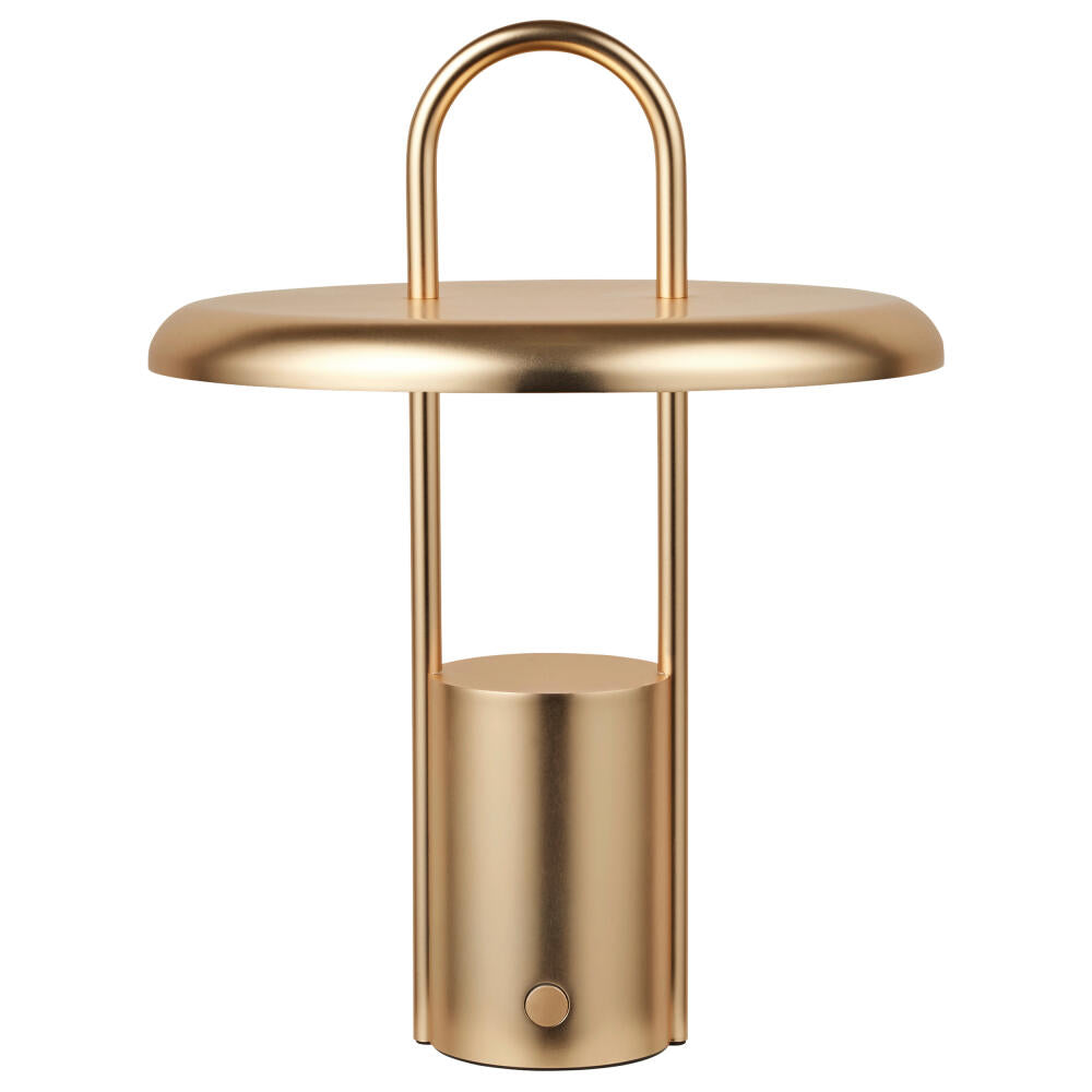 Stelton portable table lamp Pier, lamp, iron, ABS plastic, brass, 614-2