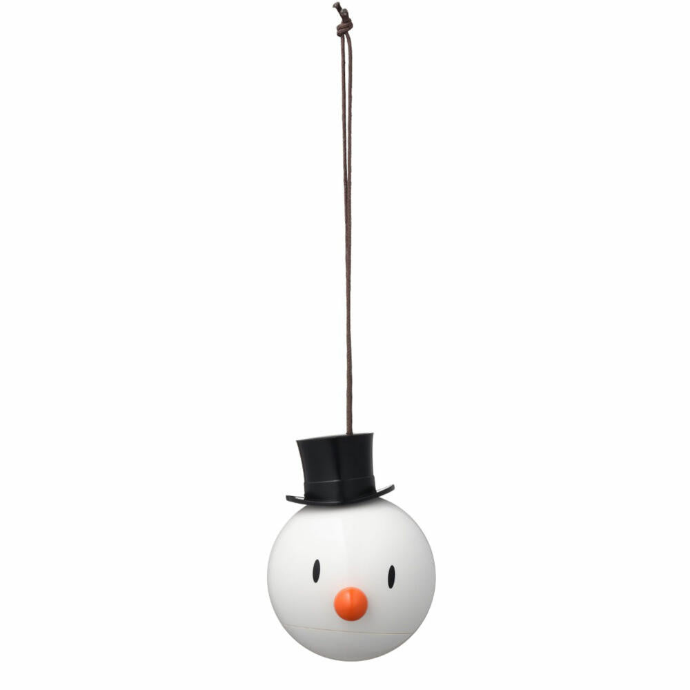 Hoptimist Snowman Ornament, set of 2, snowman pendant, Christmas, decoration idea, decoration, plastic, white, Ø 6 cm, 26095