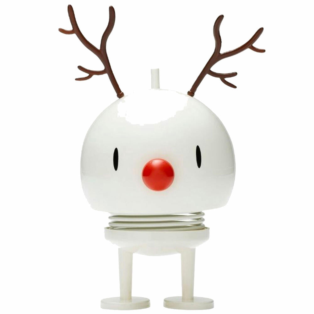 Hoptimist Medium Reindeer, Wobble Figure, Wobble Figure, Christmas, Decoration Idea, Decoration, Plastic, White, 26180