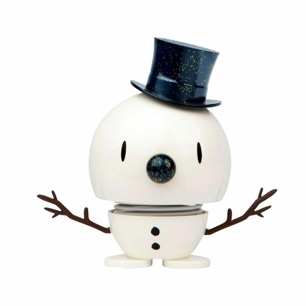 Hoptimist Medium Snowman, Wobble Figure, Wobble Figure, Decoration, Snowman, Plastic, White / Blue, 9013-60