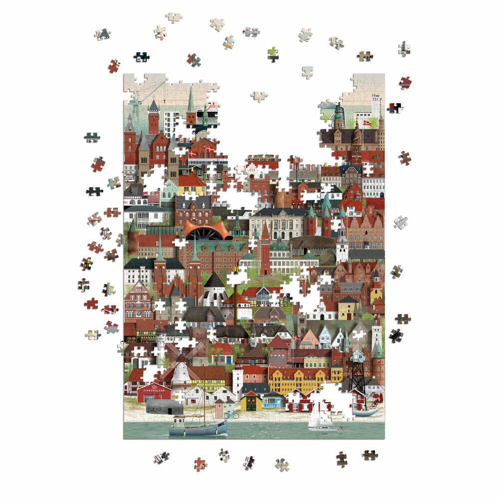 Martin Schwartz Puzzle Denmark / Danmark, City Puzzle Denmark, 50 x 70 cm, 1000 pieces, MS0600