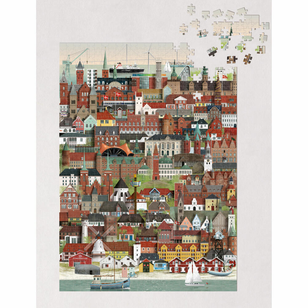 Martin Schwartz Puzzle Denmark / Danmark, City Puzzle Denmark, 50 x 70 cm, 1000 pieces, MS0600