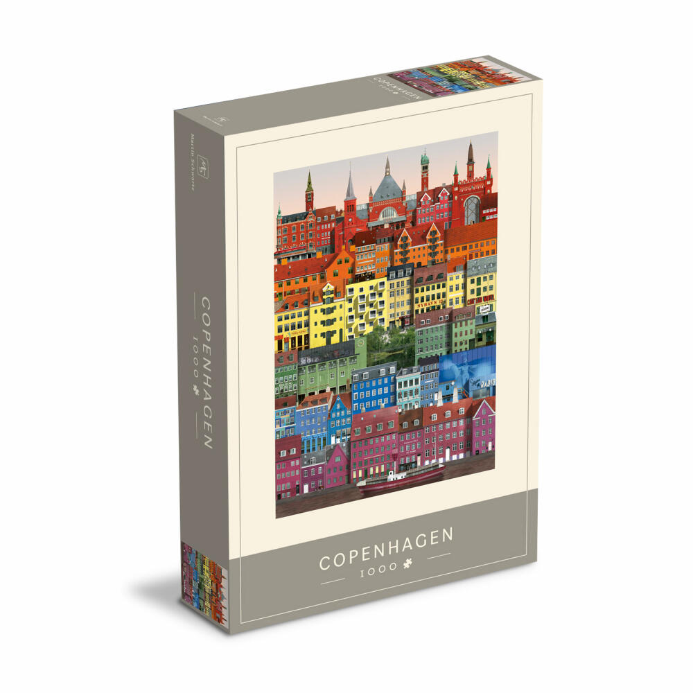 Martin Schwartz Puzzle Copenhagen Rainbow, City Puzzle Denmark, 50 x 70 cm, 1000 pieces, MS0613