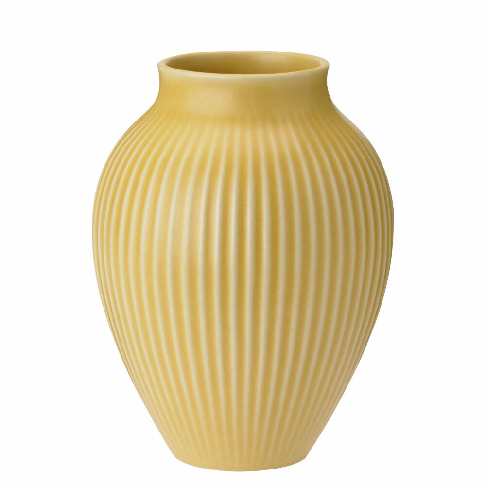 Knabstrup Vase Ripple, Dekovase, Blumenvase, Keramik, Yellow, 27 cm, K1234-4