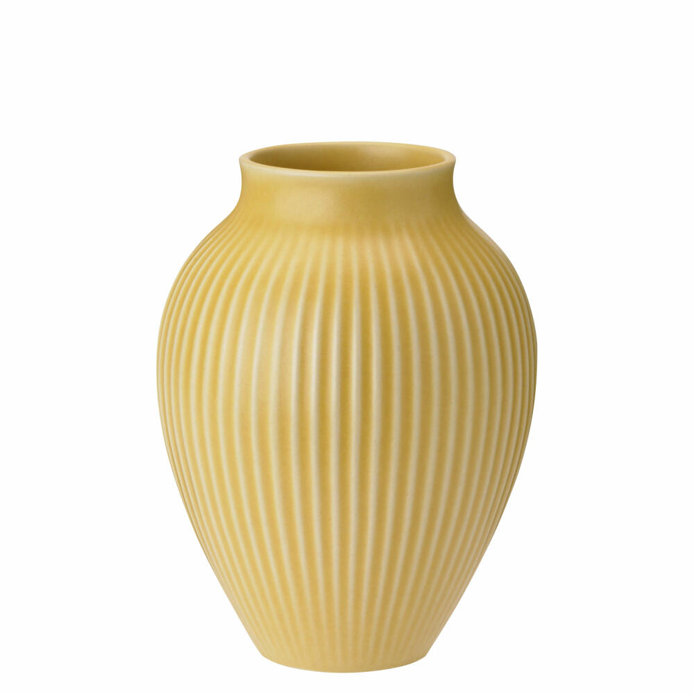 Knabstrup Vase Ripple, Dekovase, Blumenvase, Keramik, Yellow, 20 cm, K1235-4