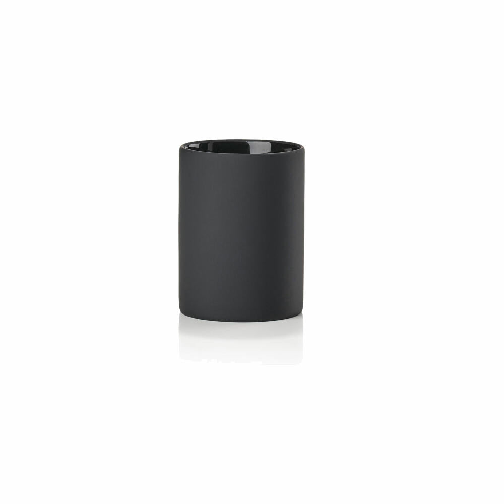 Zone Denmark Zahnbürstenbecher Karma, Zahnputzbecher, Steinzeug, Black, H 10 cm, 10038