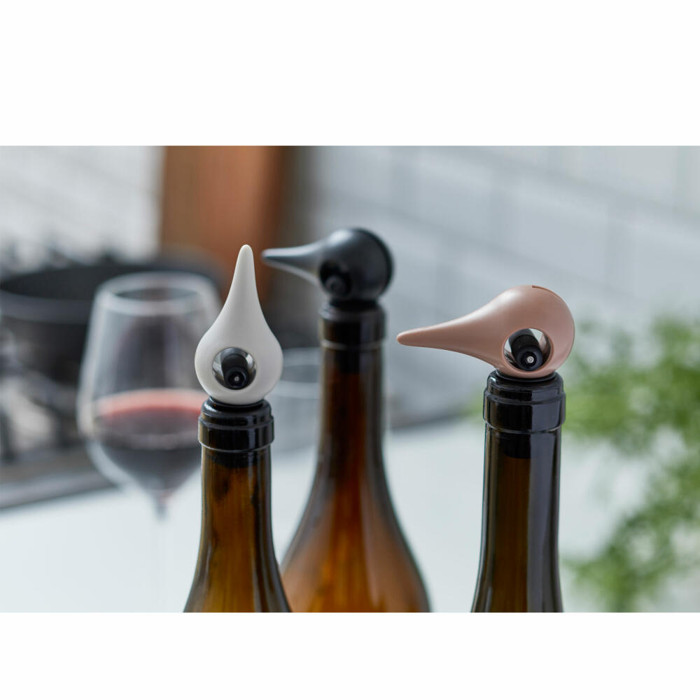 Zone Denmark wine stopper Rocks Bird, bottle stopper, wine stopper, bottle closure, silicone / ABS, black, 11854