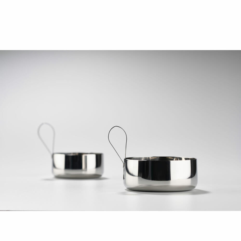 Zone Denmark Delicatessen Bowl Rocks, Small, with Spoon, Snack Bowl, Snack Bowl, Tapas, Steel, 12213