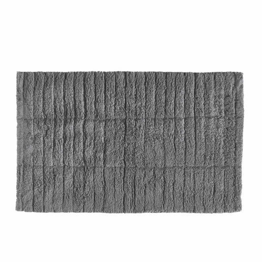 Zone Denmark Badematte Tiles, Badteppich, Badvorleger, Duschvorleger, Baumwolle, Grey, 80 x 50 cm, 13533