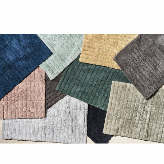 Zone Denmark Badematte Tiles, Badteppich, Badvorleger, Duschvorleger, Baumwolle, Grey, 80 x 50 cm, 13533