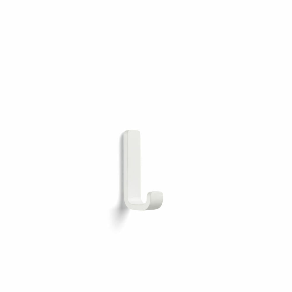 Zone Denmark Hook Rim, Wall Hook, Wall Coat Rack, Wall Hook, Aluminum, White, 8.5 cm, 14497