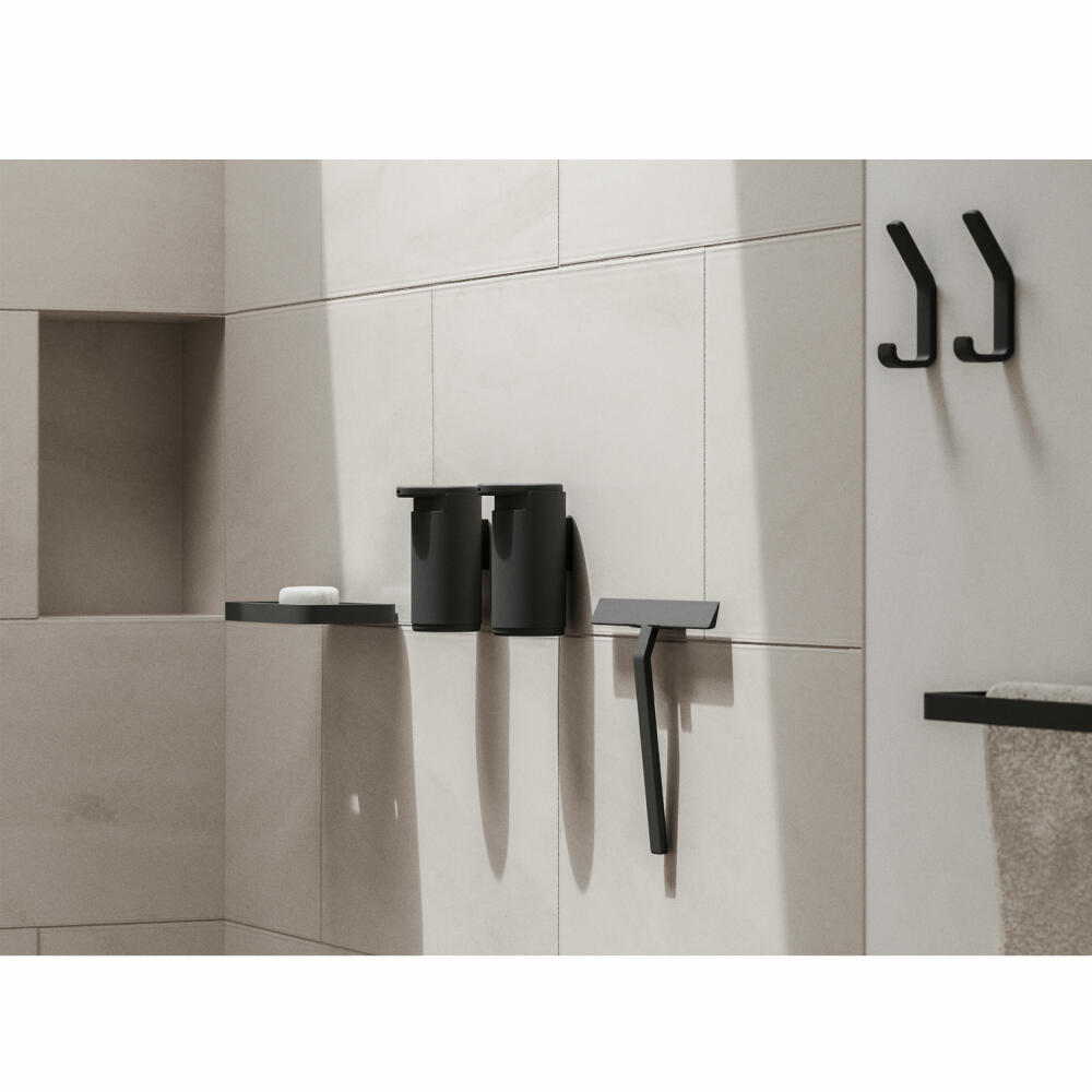 Zone Denmark Seifenspender Rim, mit Wandhalterung, Seifendosierer, Dosierspender, Aluminium / ABS, Black, 200 ml, 14645