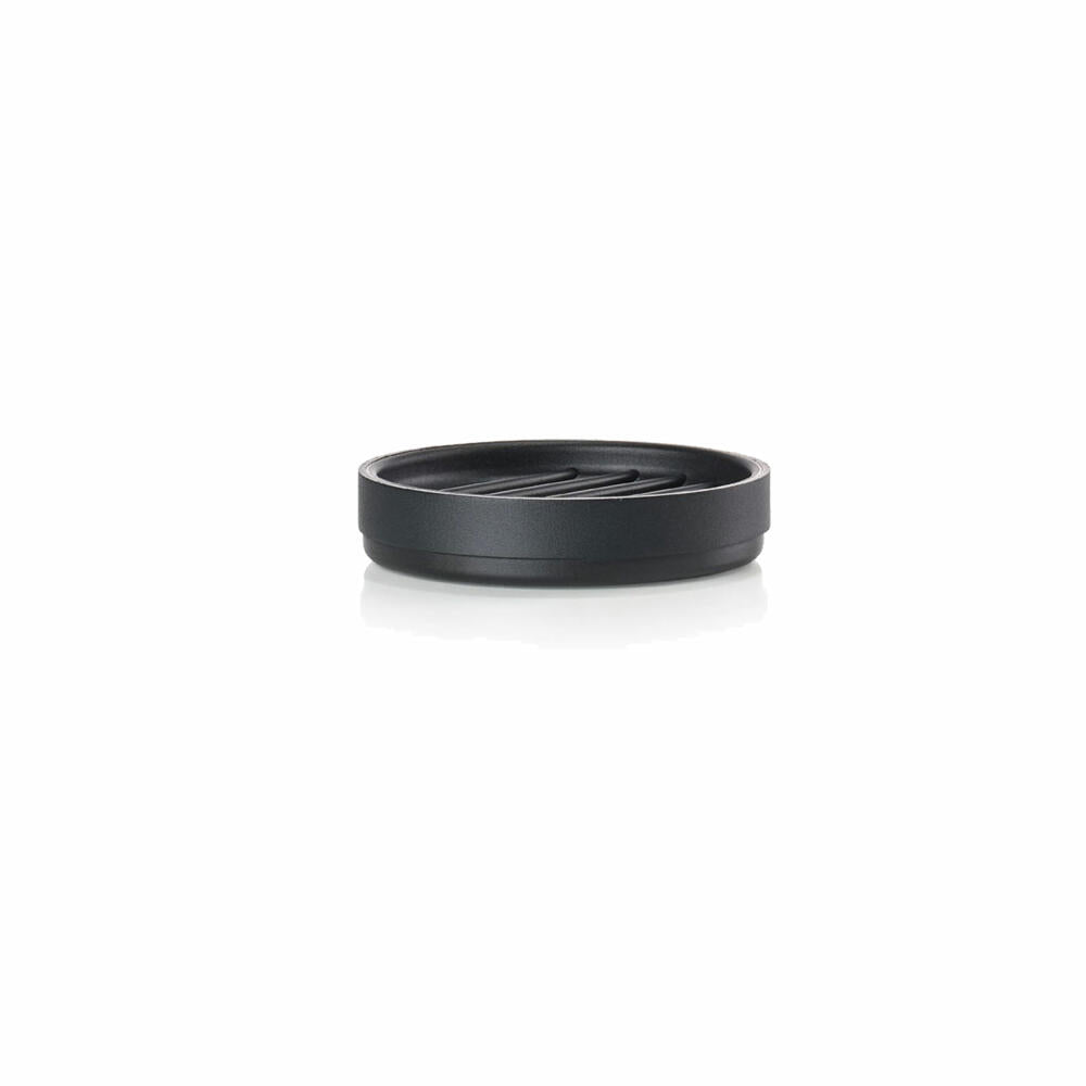 Zone Denmark Soap Dish Rim, Soap Tray, Soap Holder, Aluminium / ABS, Black, Ø 10.8 cm, 14648