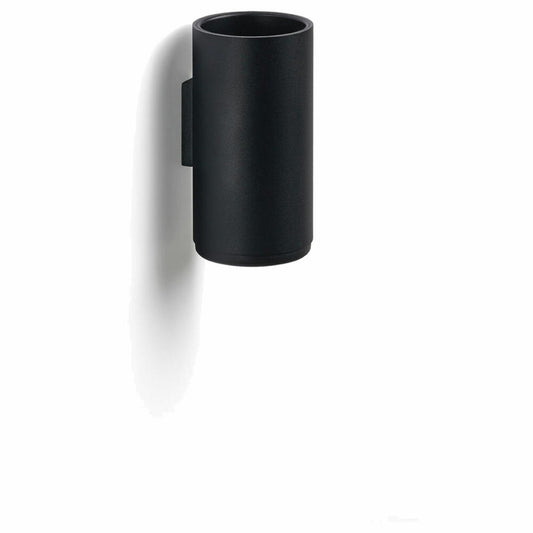 Zone Denmark Toothbrush Cup Rim, with Wall Mount, Toothbrush Cup, Aluminium / ABS, Black, H 13.6 cm, 14650